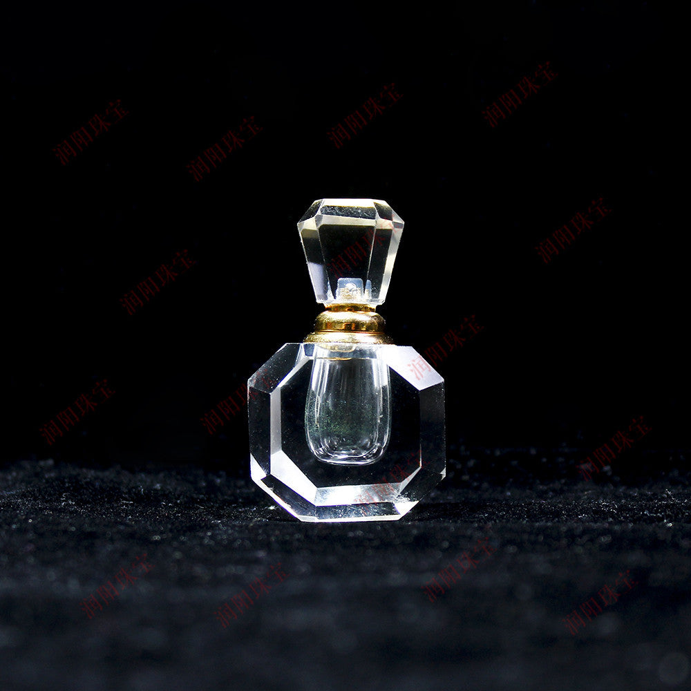 Natural Crystal Perfume Bottle Colorful Fluorite Polyhedron Pendant